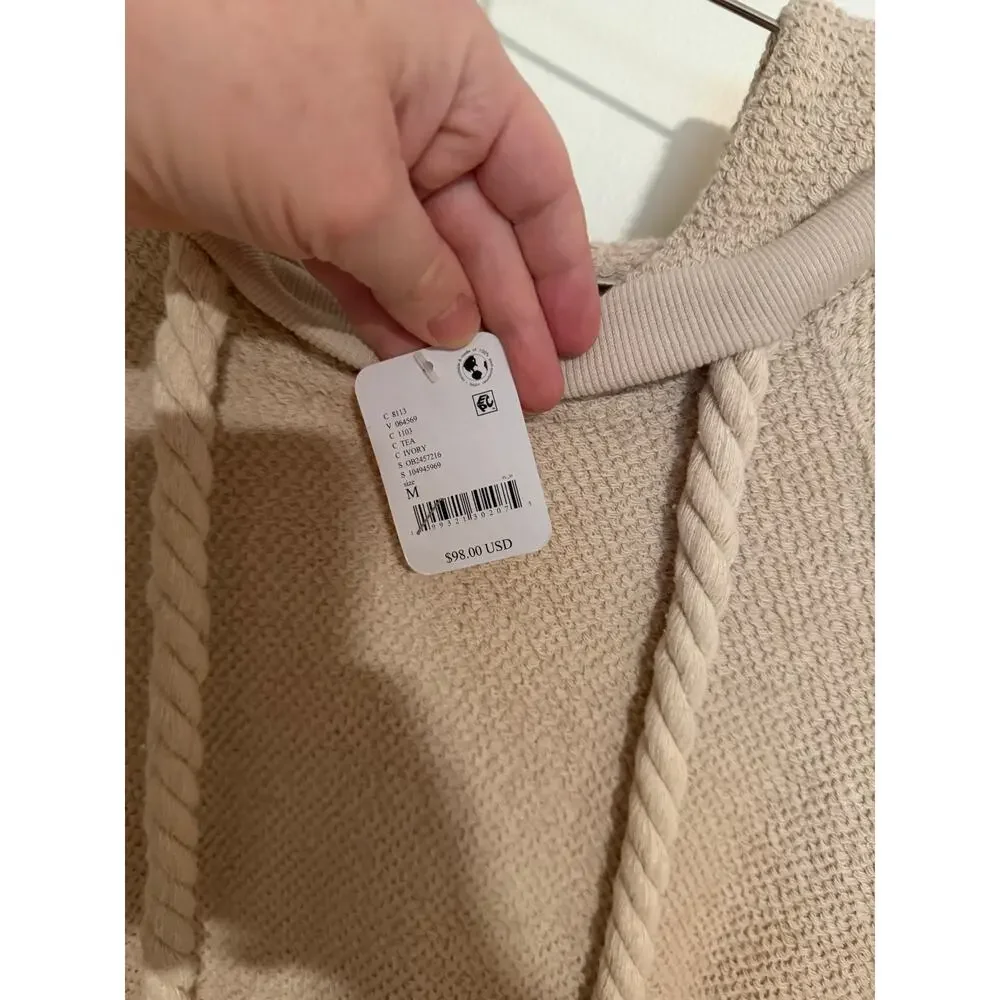 Free People Looped in Hoodie, Tea / Cream Combo, NWT, Size M - Picture 4 of 5